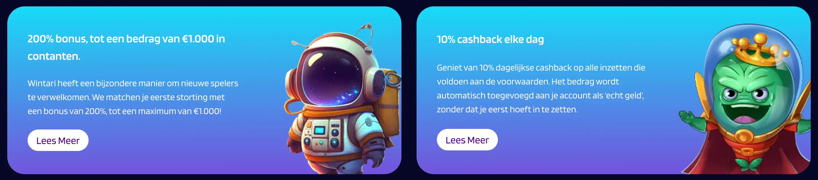 Wintari Casino welkomstbonus en promoties voor spelers